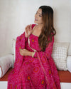 Bandhej Rani Soft Chiffon Forest Designer Anarkali Gown