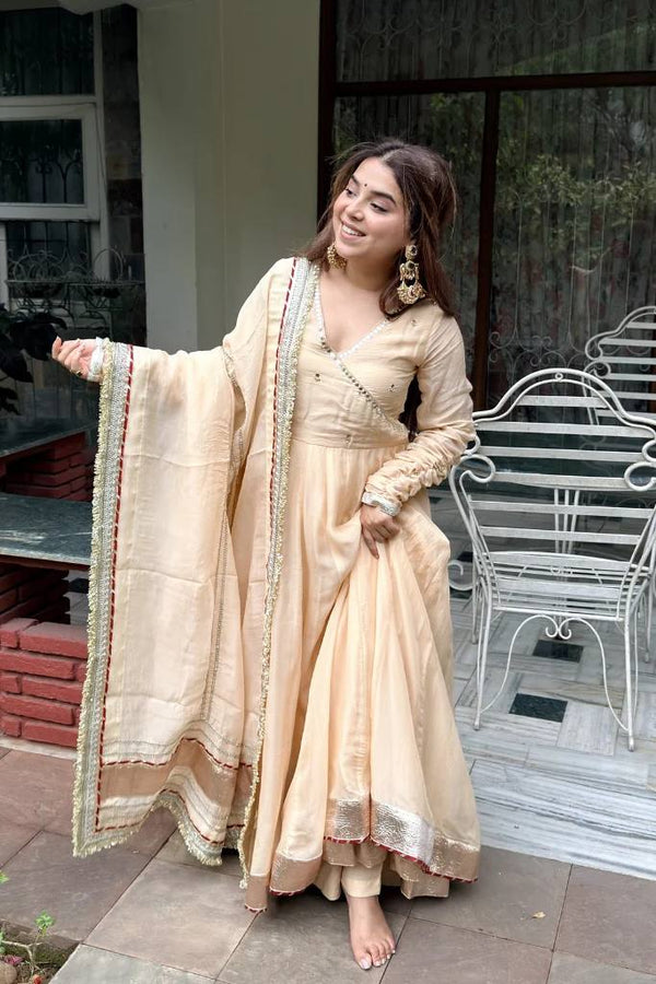 Chiku Flared Anarkali Suit Set with Dupatta