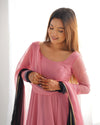Trending Onion Pink Pure Georgette Anarkali Gown