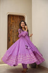 Kimaira Purple Anarkali Suit Set