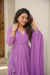 Kimaira Purple Anarkali Suit Set