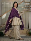 Aarini Embroidered Kurta Palazzo Suit Set with Purple Dupatta