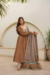 Anjali Brown Anarkali Suit Set