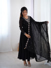 Suri Black Embroidery Pure Georgette Anarkali Gown