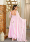 Nisha Baby Pink Embroidered Anarkali Suit Set with Dupatta