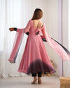 Trending Onion Pink Pure Georgette Anarkali Gown