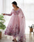 Sakura Printed Pure Soft Organza Jade Pink Anarkali Gown