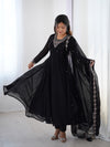 Suri Black Embroidery Pure Georgette Anarkali Gown
