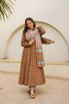 Anjali Brown Anarkali Suit Set