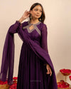 Divyaa Purple Anarkali Premium Suit Set