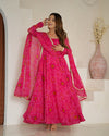 Bandhej Rani Soft Chiffon Forest Designer Anarkali Gown