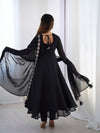 Suri Black Embroidery Pure Georgette Anarkali Gown