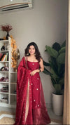 Red Premium Anarkali Suit Set
