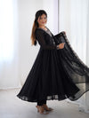 Suri Black Embroidery Pure Georgette Anarkali Gown