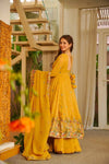 Nilam yellow Embroidered Stylish Anarkali Suit Set