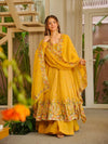 Nilam yellow Embroidered Stylish Anarkali Suit Set