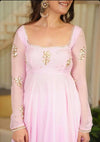 Nisha Baby Pink Embroidered Anarkali Suit Set with Dupatta
