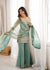 Aafreen Pink and Green Embroidered Kurta Sharara Set with Dupatta