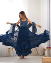 Saloni Blue Georgette Designer Anarkali Gown