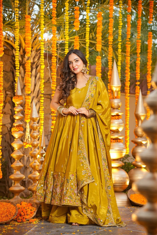 Vanya Haldi Yellow Anarkali Suit Set