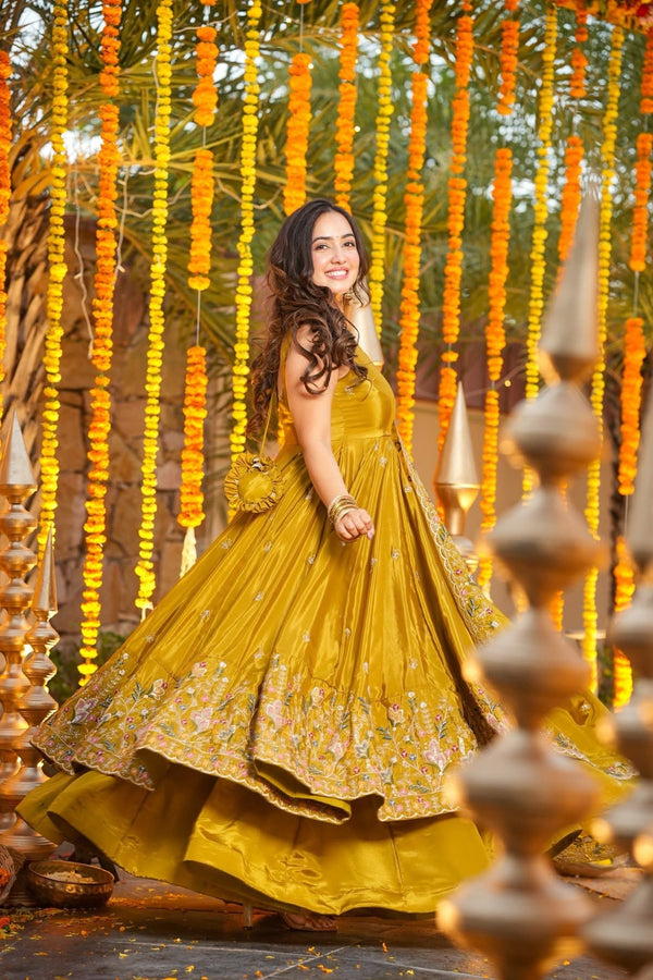 Vanya Haldi Yellow Anarkali Suit Set