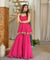Pink Bandhani Print Sharara Suit Set with Green Dupatta