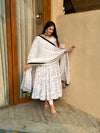 Classic Ivory Floral Anarkali with Dupatta