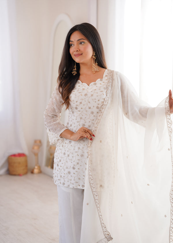 Designer Teal Ethnic Suit Set with Intricate Embroidery