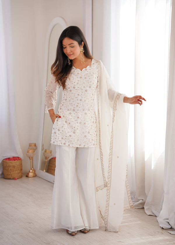 Designer Teal Ethnic Suit Set with Intricate Embroidery