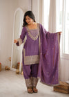 Traditional Sage Embroidered Punjabi Suit Set