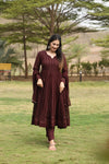 Derry's Cofee Coloured Anarkali Suit Set