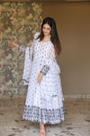 Aditi's White Coloured Anarkali Suit Set