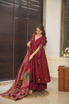 Divine Maslin Anarkali Style Plazzo Suit Set