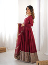 Neha Maroon Premium Anarkali Suit Set
