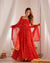 Bandhej Red Soft Chiffon Forest Designer Anarkali Gown