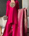 Vision of Confidence in a Stylish Pink Suit