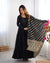 Burgundy Black Pure Soft Roman Silk Kalamkari Anarkali Gown