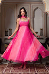 Pink Pure Soft Gorgette Anarkali Suit Set