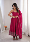 Noorani Pink Ethnic Gown with Dupatta