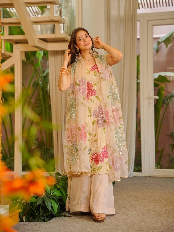 Shreeja Stylish and designer Suit with Palazzo Set