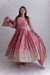 Fawna Pink Anarkali Suit Set with Dupatta