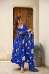 Rohini Blue Floral Georgette Set