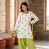 Kiara White & Lime Green Embroidered Kurta Pant Set with Dupatta