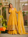 Nilam yellow Embroidered Stylish Anarkali Suit Set