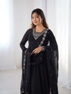 Suri Black Embroidery Pure Georgette Anarkali Gown
