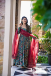 Multicolor Real Heavy Printed Work Gown Set